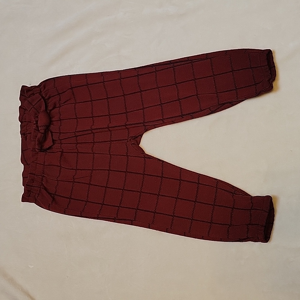 Zara Burgundy Soft Girls Pants 18-24 Month